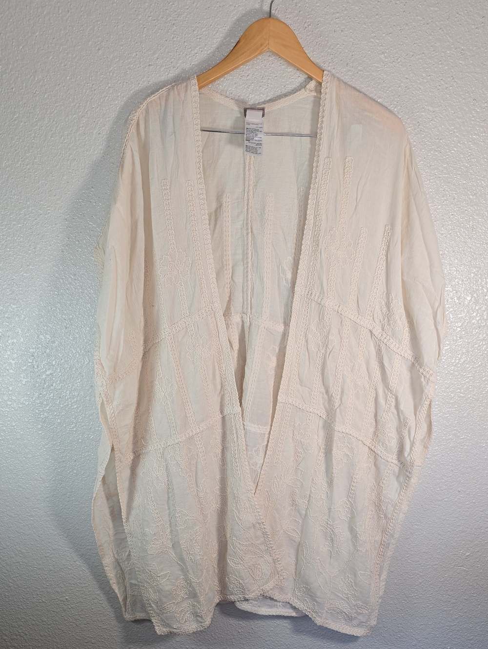 Chicos Light Cream Open-Front Women's Sweater Cardigan